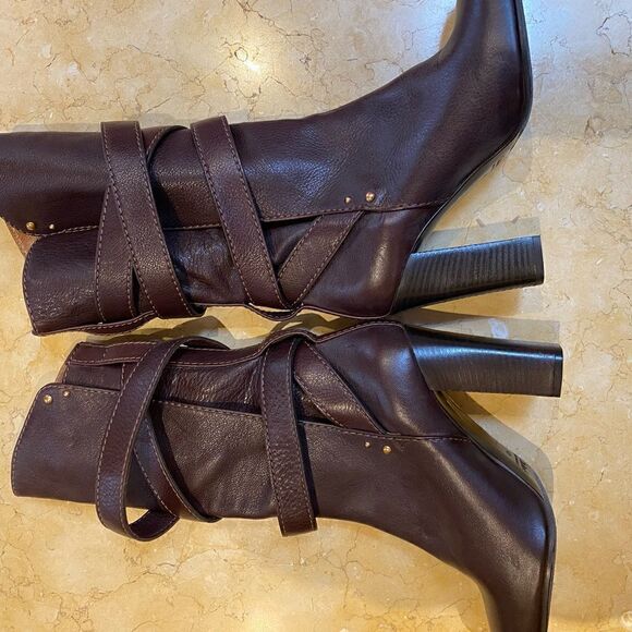 Chloe brown leather boot with wraparound straps- size 41 - Picture 11 of 16